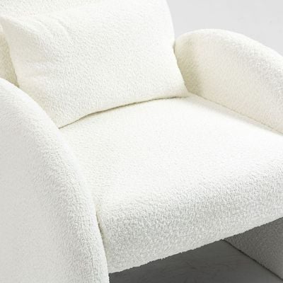 Bergman 1-Seater Fabric Accent Chair - White - With 2-Year Warranty